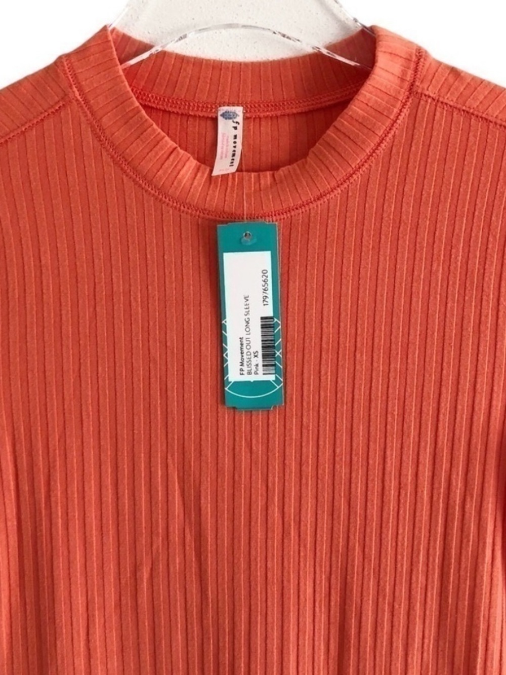 FP Movement Blissed Out Long Sleeve 1st Place Pink Ribbed Top XS NWT - Picture 7 of 9